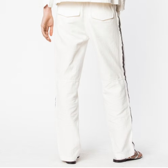 Zadig&Voltaire Parco Trousers Pants Track Streetwear Blokecore Tuxedo White Sz L - Picture 3 of 15
